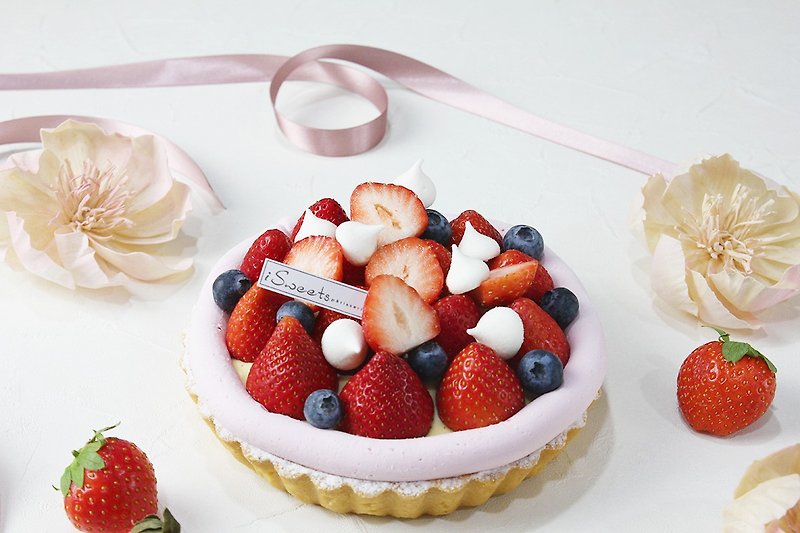 开心草莓塔 I 冬季限定苗栗大湖草莓香甜可口的魅力 - 蛋糕/甜点 - 新鲜食材 红色