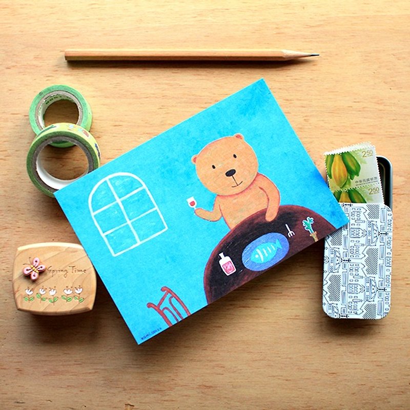 明信片 ∣ 小熊的晚餐 - 卡片/明信片 - 纸 多色