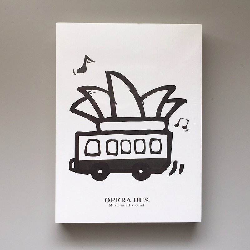 A6空白笔记本 “Opera Bus。歌剧公车” 记事本 万用册 - 笔记本/手帐 - 纸 黄色