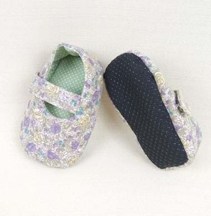 Va手工童鞋系列 紫花系娃娃鞋 - 童装鞋 - 其他材质 蓝色