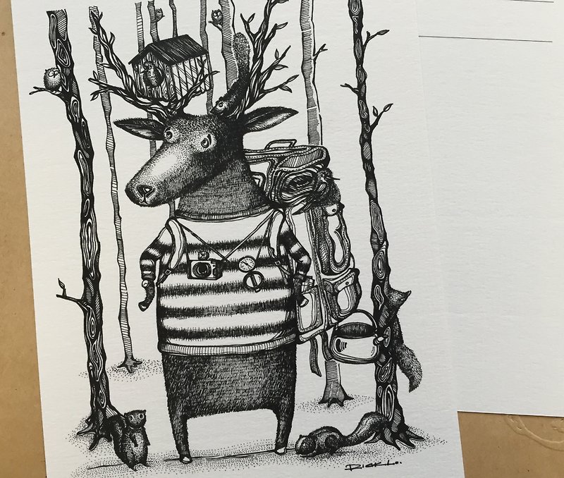 小鹿的迷失森林 - 明信片及高品质画作印刷 - 卡片/明信片 - 纸 