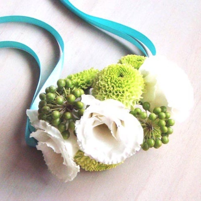 定制婚礼手腕花与多肉植物胸花 - 干燥花/捧花 - 植物．花 绿色