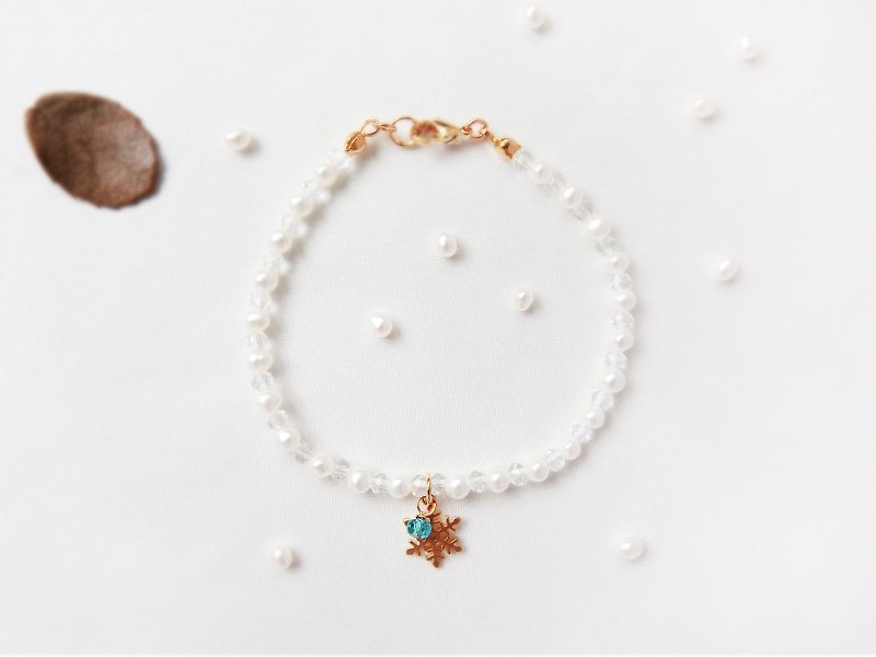 【冰雪】雪白款小珍珠系列手链 - 手链/手环 - 宝石 白色