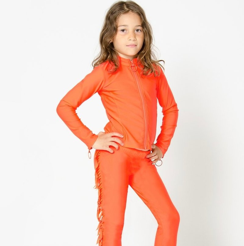 北欧童装瑞典儿童长袖泳衣2岁至4岁 橘色 - 泳衣/游泳用品 - 聚酯纤维 橘色