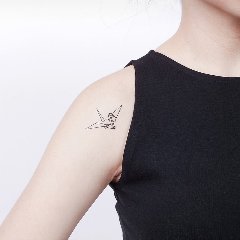 Surprise Tattoos / 祈福纸鹤 刺青 纹身贴纸 - 纹身贴 - 纸 黑色