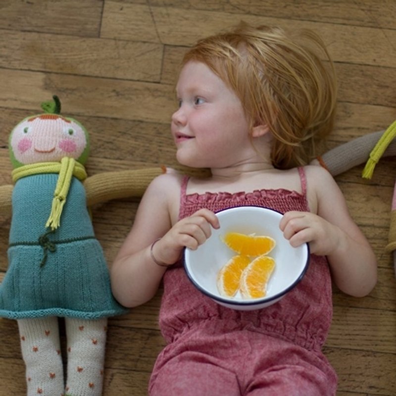 美国 Blabla Kids | 纯棉针织娃娃(大只) - 害羞青苹果 B21040120 - 玩具/玩偶 - 棉．麻 绿色