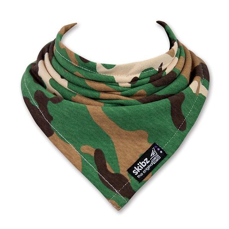 英国skibz  军绿迷彩时尚经典领巾 - 围嘴/口水巾 - 棉．麻 绿色