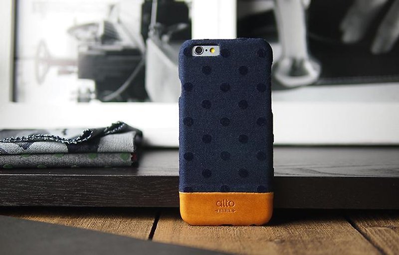 Alto iPhone 6S  4.7寸真皮手机壳背盖Denim -蓝色圆点【无雷雕】 - 手机壳/手机套 - 真皮 多色