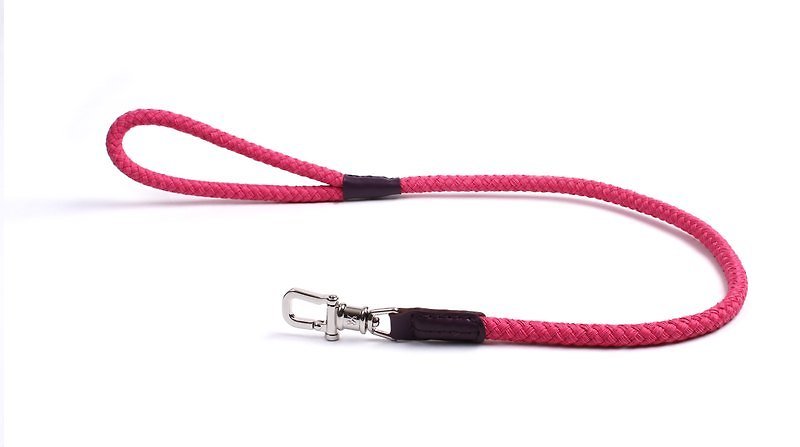 韦斯 [W&S] 彩色绳编牵绳 尺寸S-有粉红色、蓝色、绿色 - 项圈/牵绳 - 真皮 粉红色