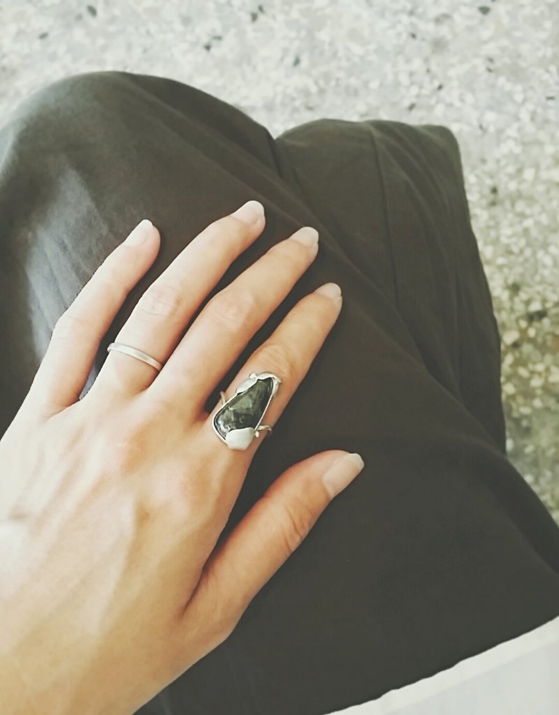 【 Azuromalachite  】蓝铜矿 / 纯银 戒指 - 戒指 - 宝石 蓝色