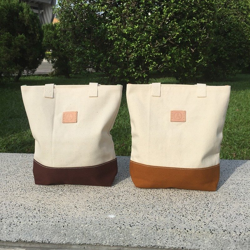 拎了就走帆布小包-(左)深咖 - 手提包/手提袋 - 其他材质 咖啡色