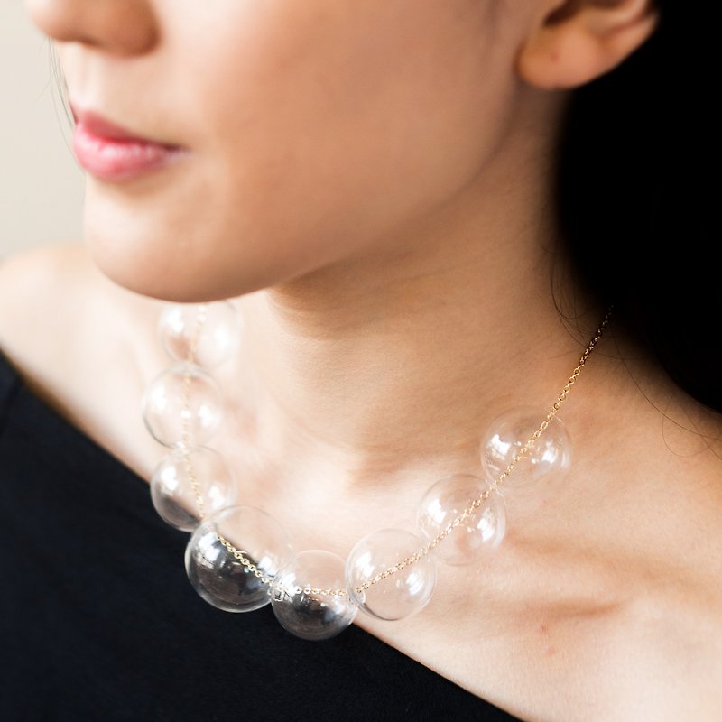 PERLA - 玻璃 珍珠球 颈链 - 颈链 - 玻璃 金色