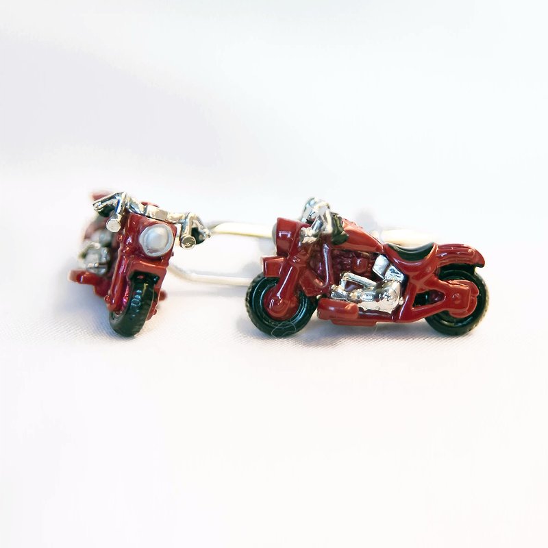 红色摩托车 袖扣 RED MOTOBIKE CUFFLINK - 袖扣 - 其他金属 