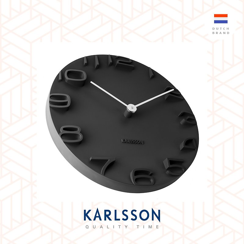 荷兰Karlsson Wall clock On The Edge black OTE 挂钟 - 时钟/闹钟 - 塑料 黑色