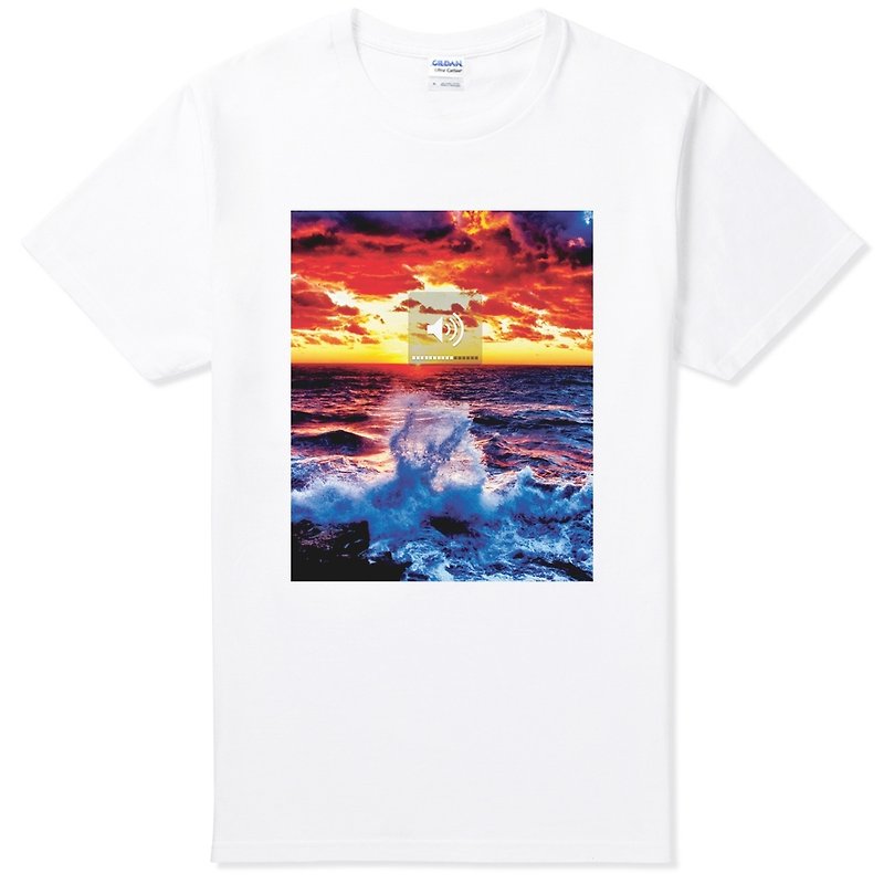 Volume Up-Wave短袖T恤-白色 海浪调大声  设计 相片 文青 趣味 - 男装上衣/T 恤 - 其他材质 白色