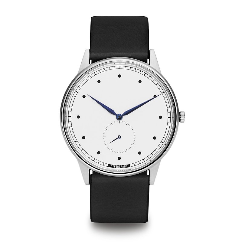 HYPERGRAND - 小秒针系列 - 银白表盘黑皮革 手表 - 男表/中性表 - 其他材质 黑色