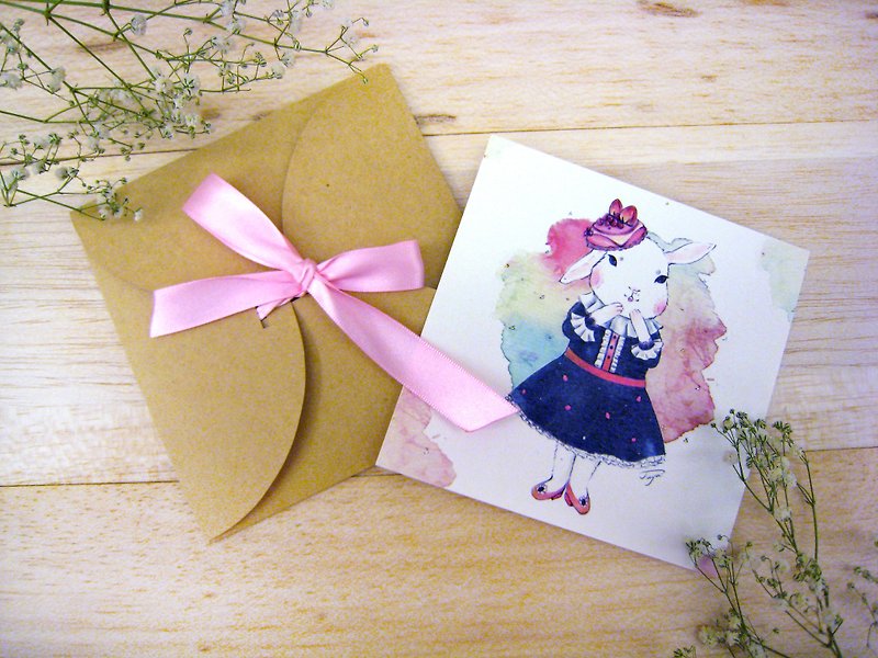 Miss.Bunny 明信／礼物卡 - 卡片/明信片 - 纸 粉红色
