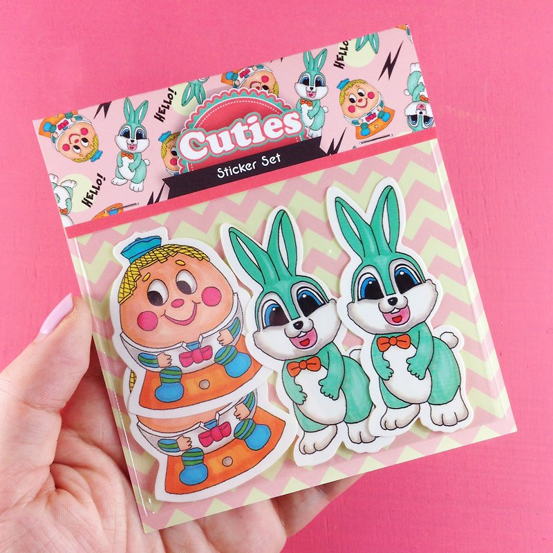 兔兔与蛋头贴纸组 - 贴纸 - 纸 多色