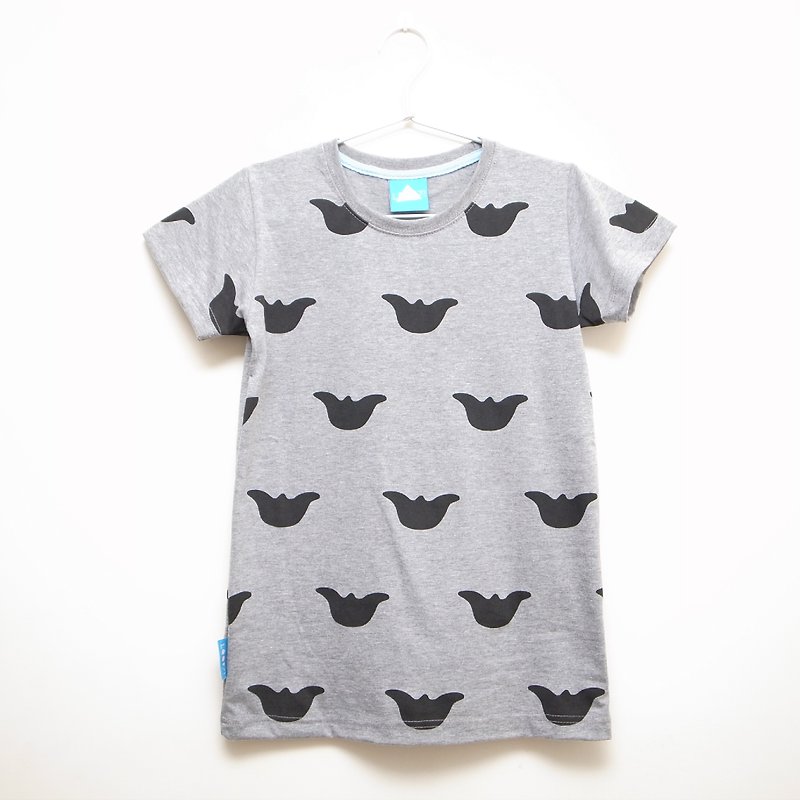 菱角 / 正常T-shirt - 女装 T 恤 - 棉．麻 灰色