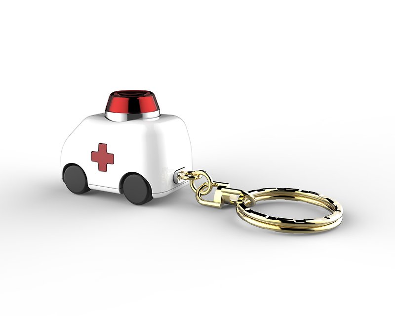 萌小车钥匙圈-救护车 (圣诞节礼物) - 钥匙链/钥匙包 - 塑料 红色