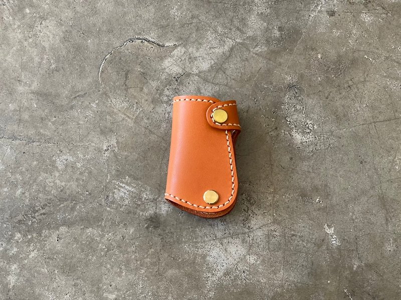 【Mini5】手工缝线汽车钥匙包/伟士牌钥匙(棕) - 钥匙链/钥匙包 - 真皮 咖啡色