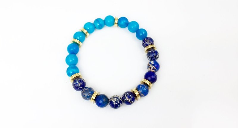 “玛瑙 x 帝王石” - 手链/手环 - 其他材质 蓝色