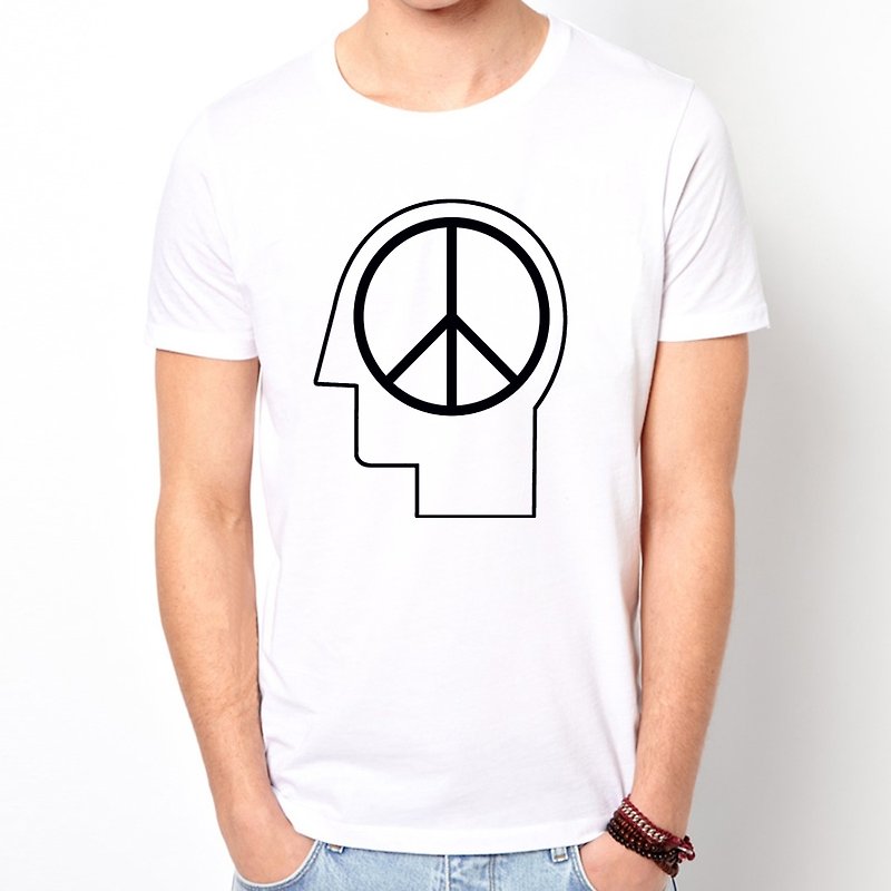 Peace On Mind短袖T恤-2色 和平在心中 文青 艺术 设计 时髦 文字 时尚 - 男装上衣/T 恤 - 其他材质 多色