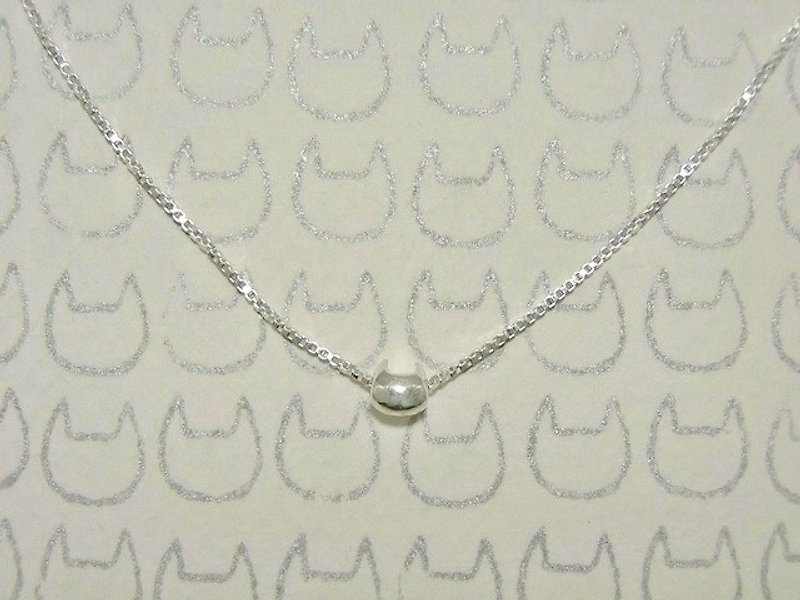 miaow icon necklace ( cat silver necklace 貓 猫 銀 银 項鍊 颈链 ) - 项链 - 纯银 银色