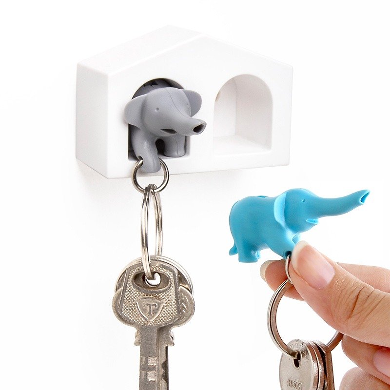 QUALY 小象拍档哨匙圈 - 钥匙链/钥匙包 - 塑料 蓝色