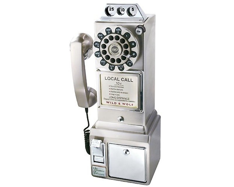 SUSS-英国进口1950年美式三投币孔复古电话/壁挂工业风-银色现货包邮 - 其他 - 塑料 灰色