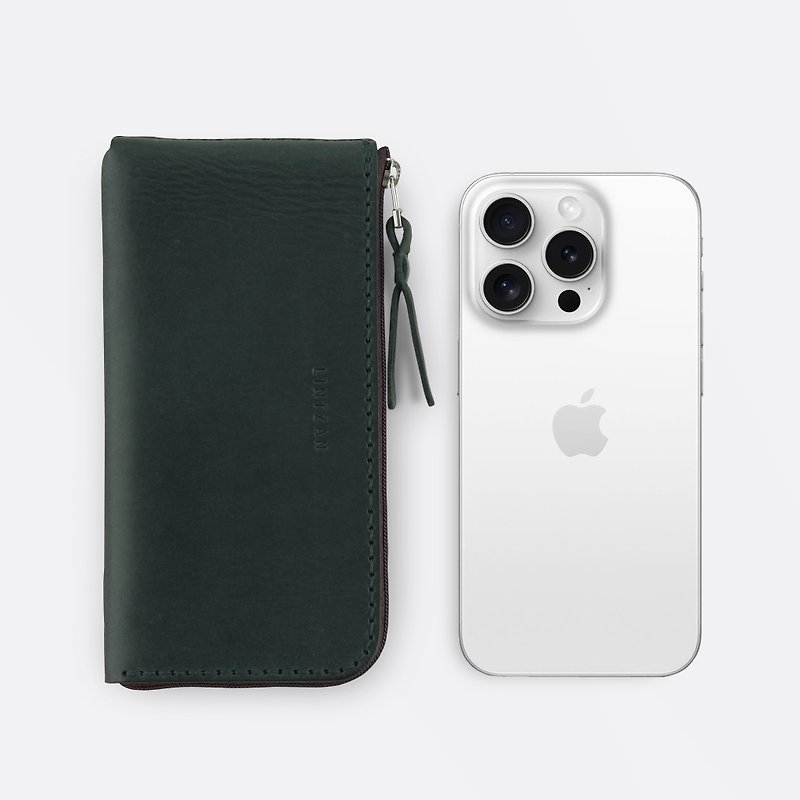 iPhone 拉链手机皮套 / 钱包 -- 森林绿 - 手机壳/手机套 - 真皮 绿色