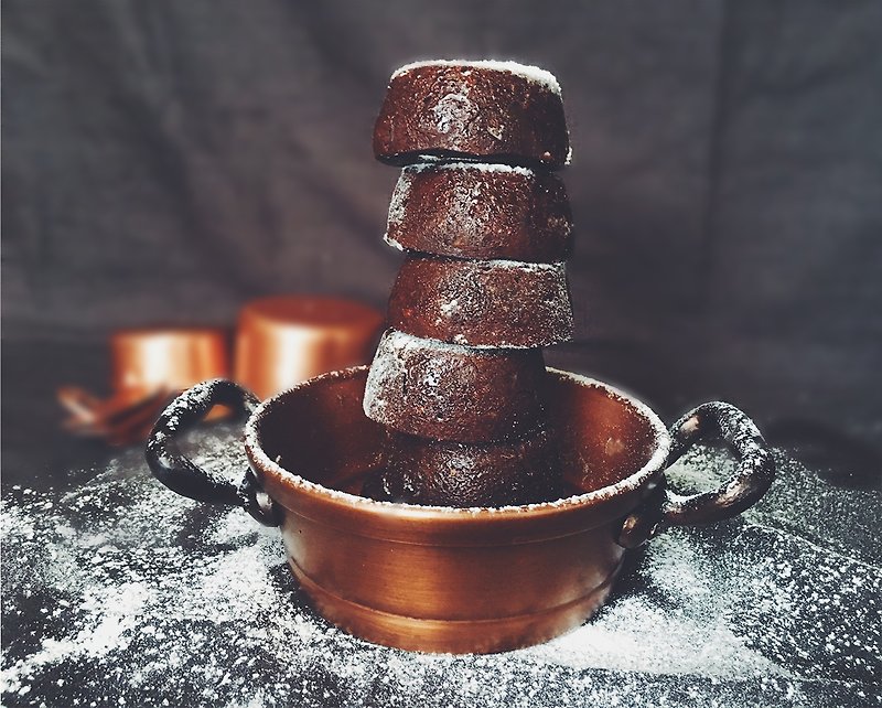火山熔岩爆浆巧克  Chocolate Lava Baby Cake (6入) - 咸派/甜派 - 新鲜食材 黑色