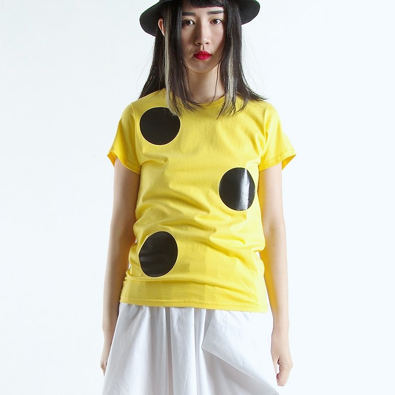黑点点黄T恤 T-Shirt - imakokoni - 女装 T 恤 - 棉．麻 黄色