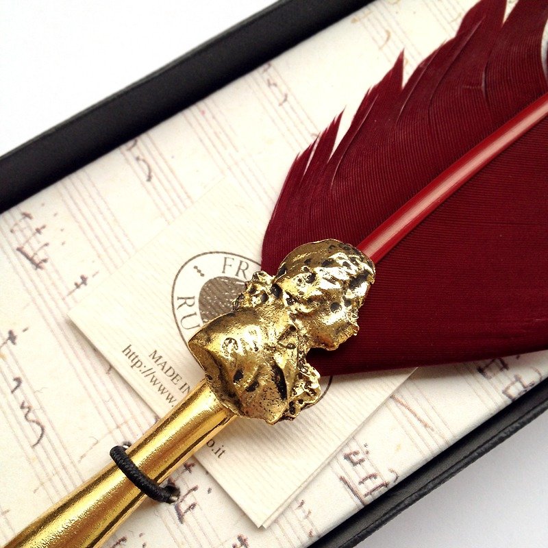 MOZ/25 莫札特羽毛金属笔杆沾水笔礼盒 | Francesco Rubinato - 蘸水笔 - 其他金属 红色