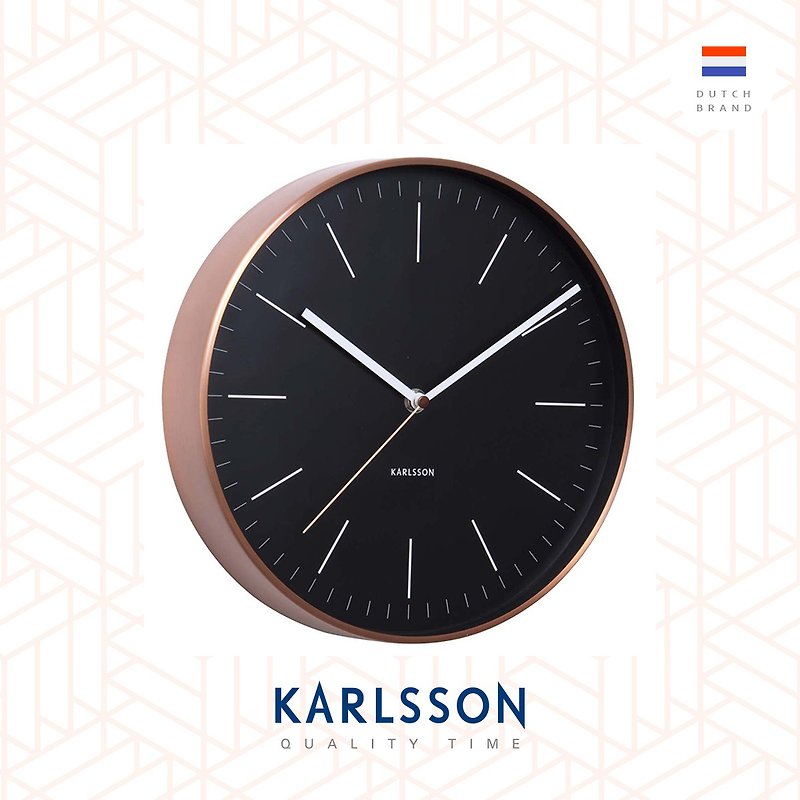 荷兰Karlsson Minimal 系列 - 黑色铜框简约挂钟 - 时钟/闹钟 - 其他金属 黑色
