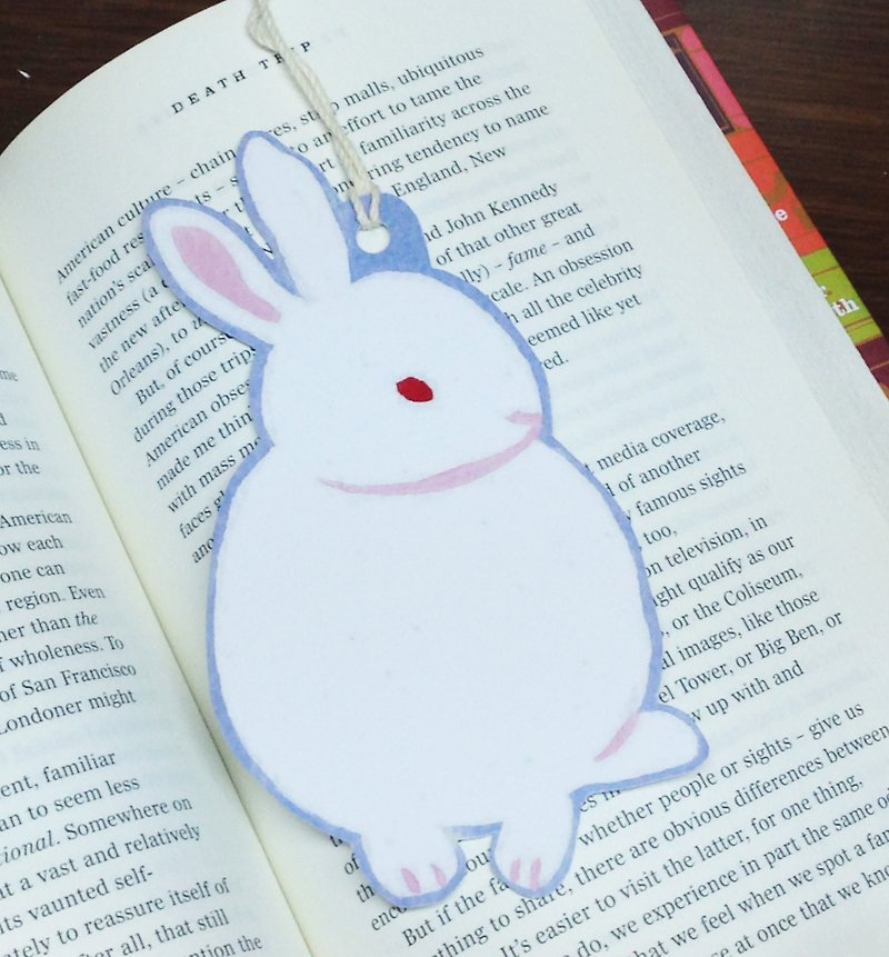 兔子 书签 丙烯 手绘 - 书签 - 纸 蓝色