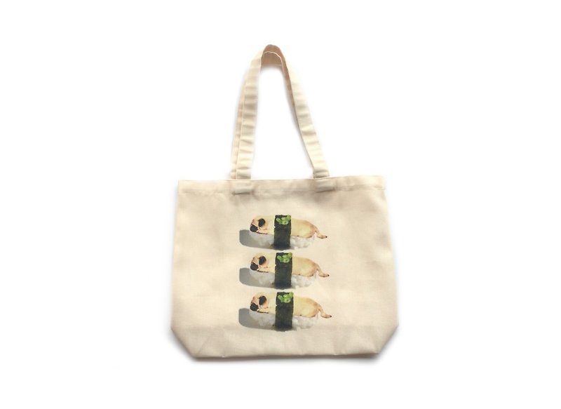 [YONG] 寿司勇巴哥购物袋 - 侧背包/斜挎包 - 棉．麻 白色