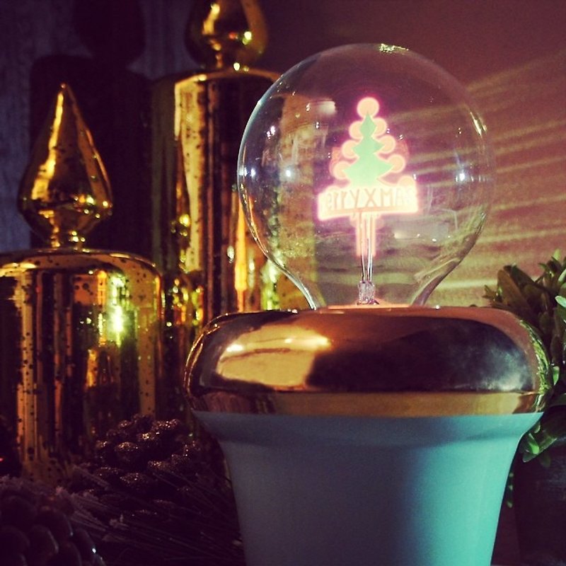 DarkSteve“演活生命”- 盆栽小夜灯 - 含1个圣诞快乐球灯泡 Edison-Style 爱迪生灯泡 - 灯具/灯饰 - 其他材质 白色