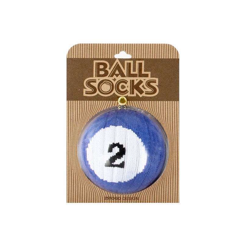 POOL BALL SOCKS 撞球袜2号球 - 袜子 - 棉．麻 蓝色