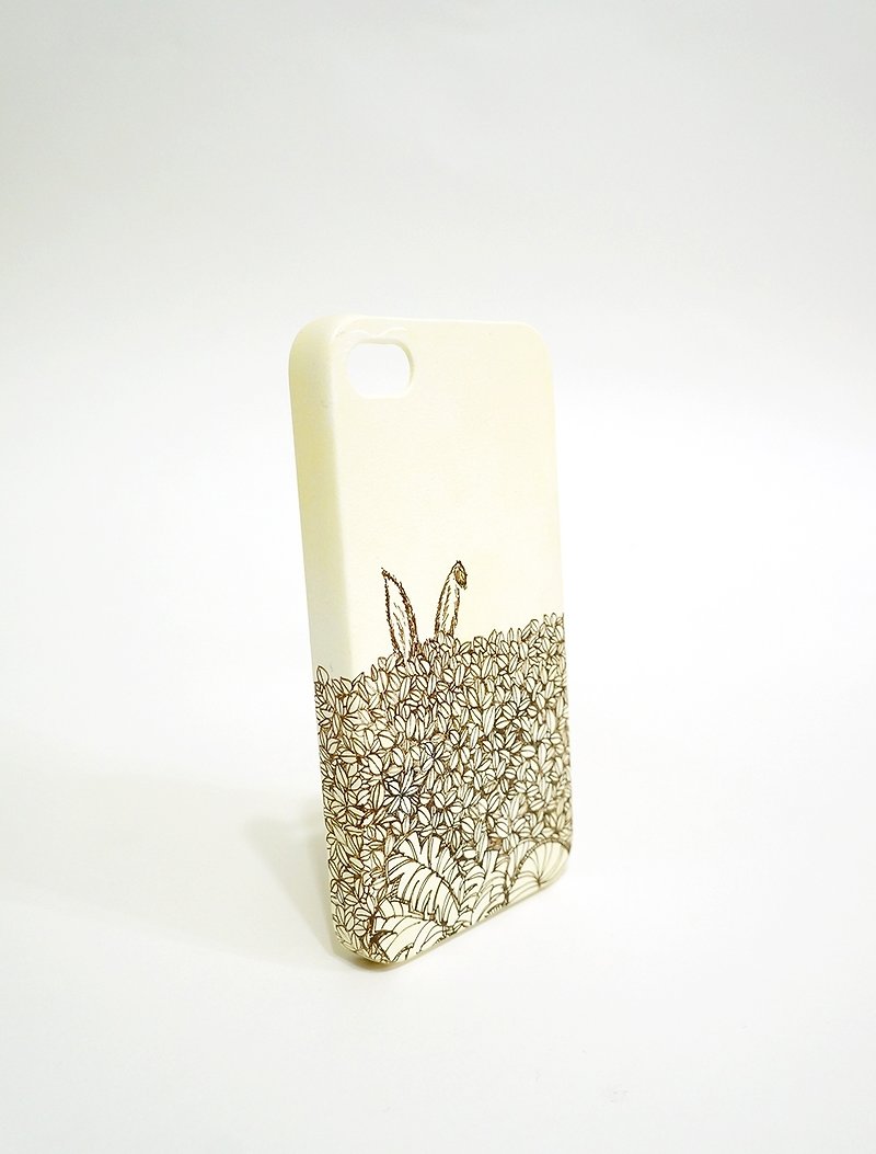 【兔，躲猫猫】Apple iphone 5 & 5S 纯手绘手机殻 （可定制iPhone 6 & 6S ） - 手机壳/手机套 - 塑料 白色