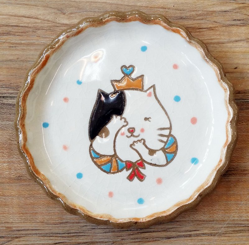 【造型盘】猫咪小王子─好害羞喔 - 花瓶/陶器 - 陶 