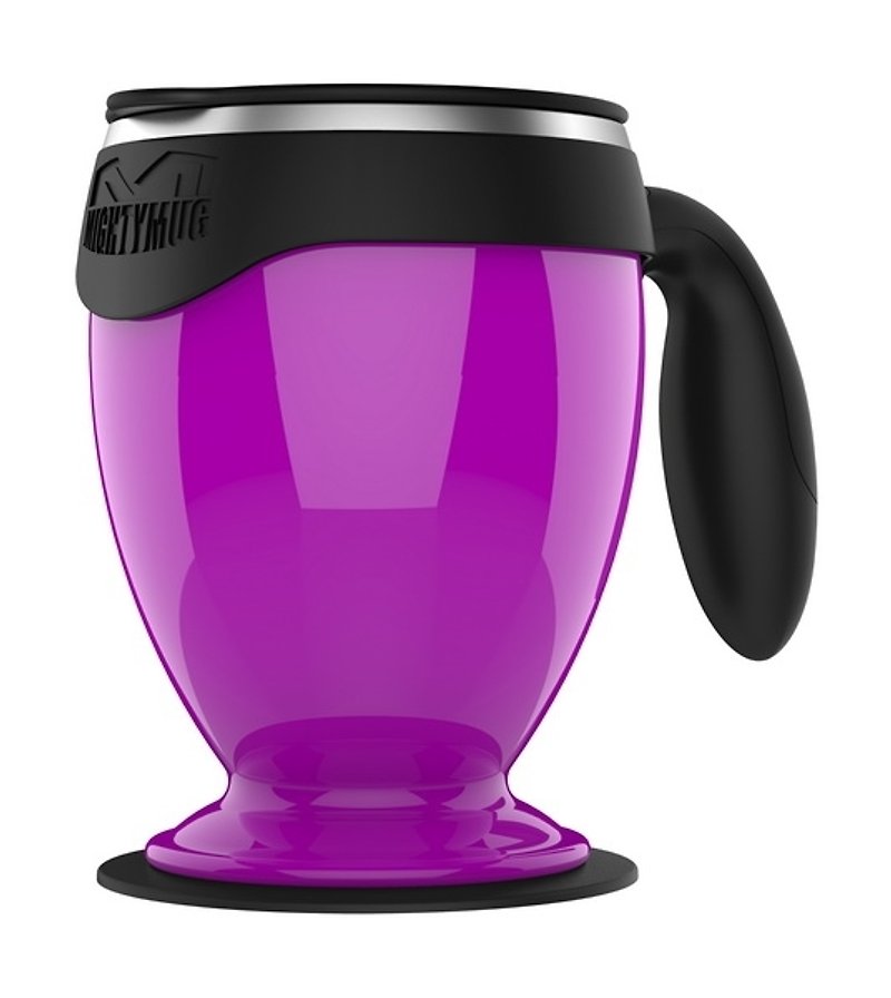 【吸奇不倒杯】桌上型双层有盖马克杯-不锈钢尊爵版 (紫色) - 咖啡杯/马克杯 - 其他金属 紫色