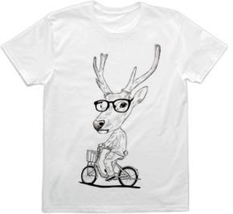 Deer　bicycle（4.0oz） - 女装 T 恤 - 其他材质 