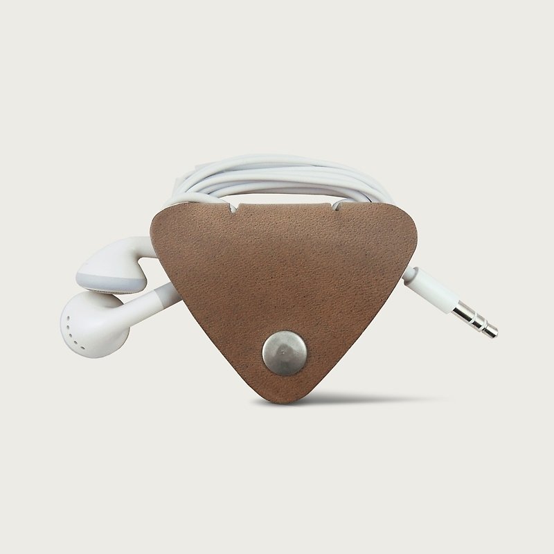 LINTZAN "真皮手工制作" 耳机集线器/皮革收纳套 -- 咖啡色 - 耳机 - 真皮 咖啡色