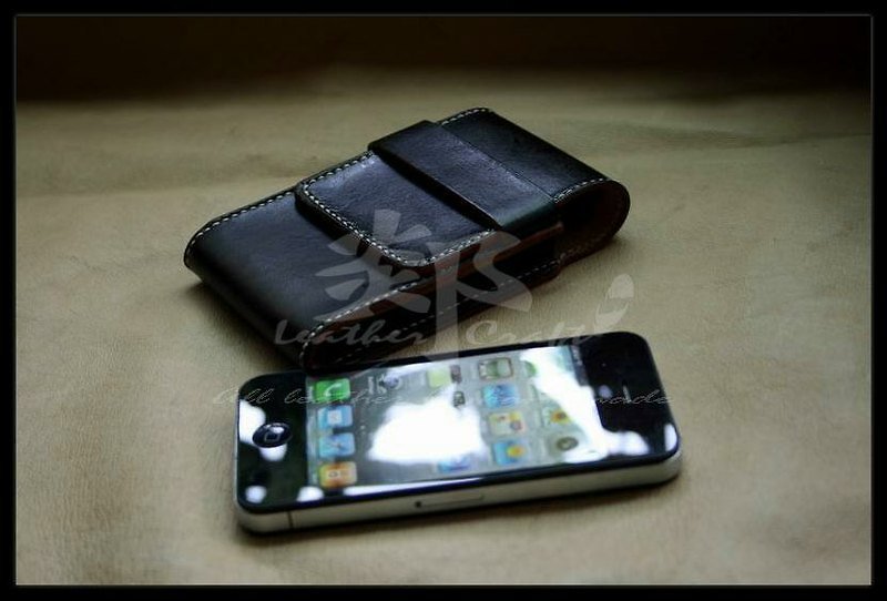 智慧型手机真皮收纳保护套 - 皮件 - 真皮 黑色