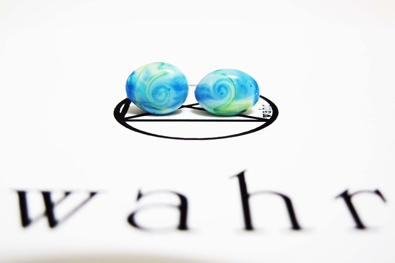 【Wahr】池塘耳环(一对) - 耳环/耳夹 - 其他材质 蓝色