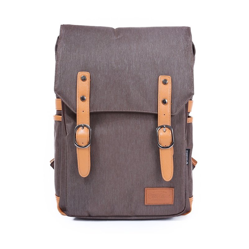 Bruto 复古书包设计背包 (啡色) - 后背包/双肩包 - 其他材质 咖啡色
