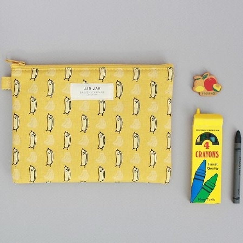 Dessin-jam jam森林动物帆布万用袋M-Mr.Banana,LWK95010 - 化妆包/杂物包 - 其他材质 黄色