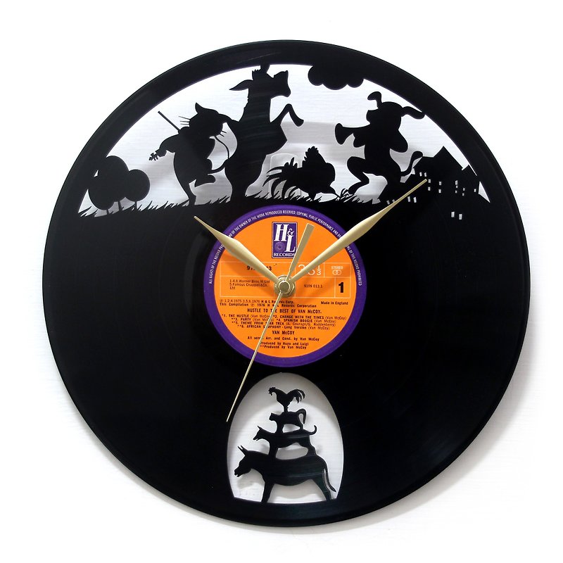 布莱梅乐队The Bremmen黑胶时钟 - 时钟/闹钟 - 其他材质 橘色