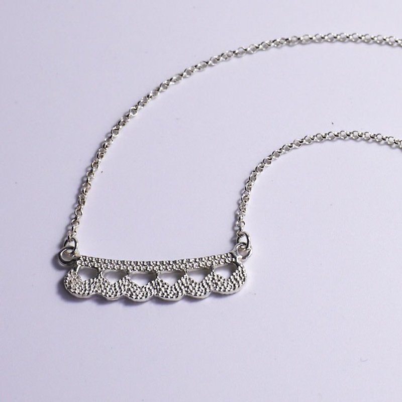 古董蕾丝锁骨链 - 925纯银项链 免费礼物包装 - 锁骨链 - 纯银 银色